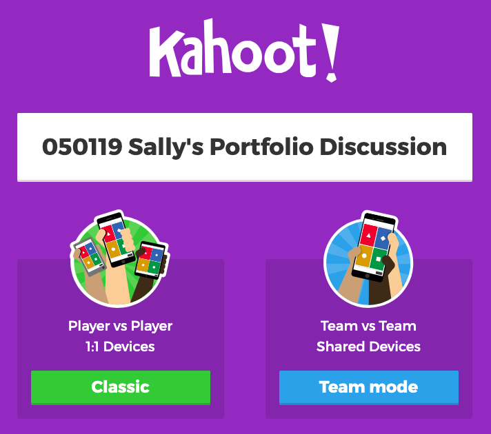 Kahoot button